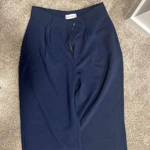 Abercrombie and Fitch wide leg trousers navy blue